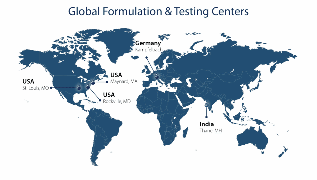 locations for formulation and process development centers and high pressure homogenizer support