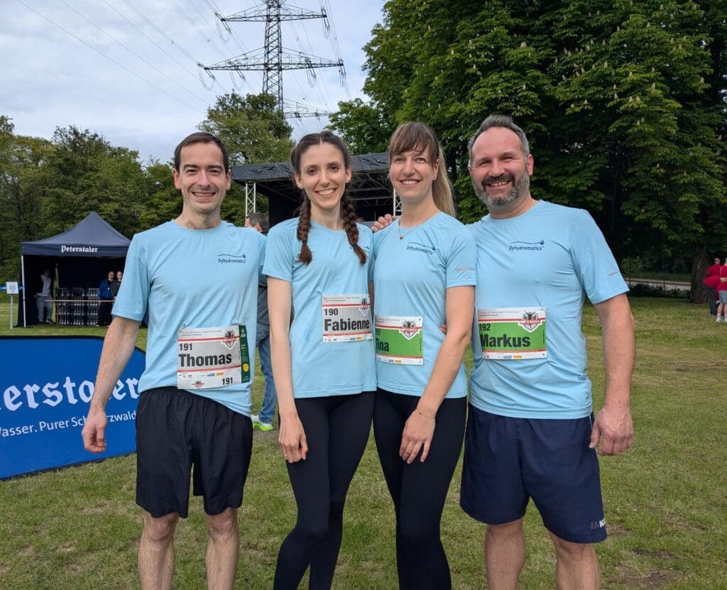 Dyhydromatics team photo at Pforzheim Company Run 2026